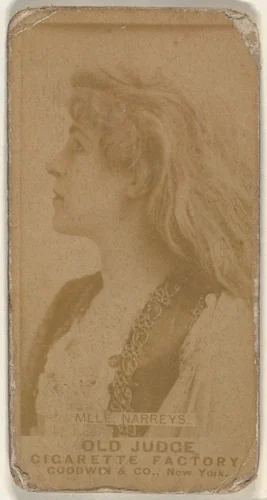 Mlle. Narreys, from the Actors and Actresses series (N171) for Old Judge Cigarettes by Goodwin & Company, photograph, 1886-1890