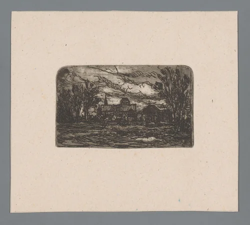 Gezicht op de Rode Poort in Antwerpen by Willem Linnig, print, 1852-1890