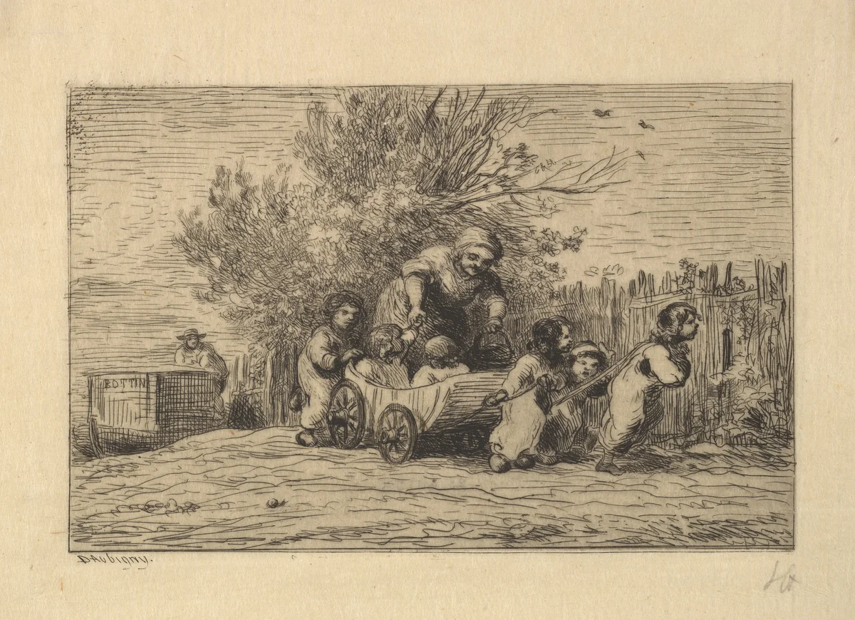 The Heirs to the Cart by Charles-François Daubigny, print, 1861
