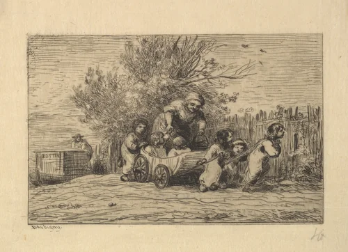 The Heirs to the Cart by Charles-François Daubigny, print, 1861