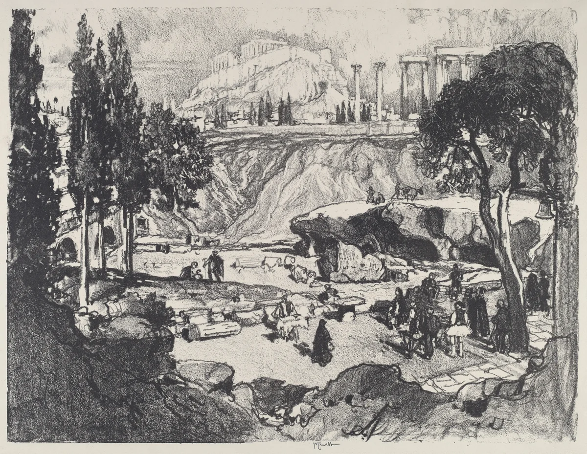 The Little Fete, Athens by Joseph Pennell, print, 1913