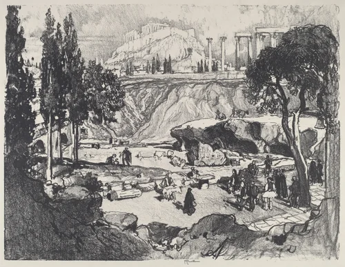 The Little Fete, Athens by Joseph Pennell, print, 1913