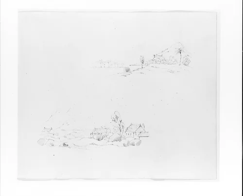 Two Tropical Landscape Studies (from Sketchbook) by John William Casilear, artwork, 1834-1838