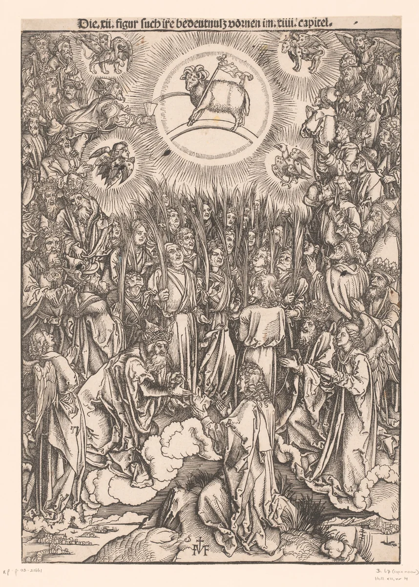 Aanbidding van het lam by Unknown, print, 1502