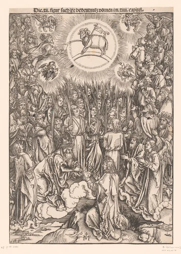 Aanbidding van het lam by Unknown, print, 1502