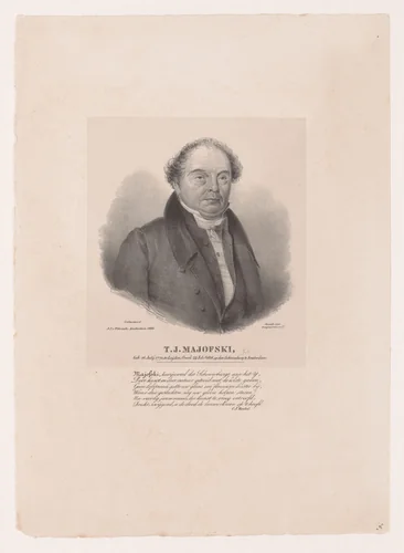 Portret van Theodorus Johannes Majofski by anonymous, print, 1840-1875