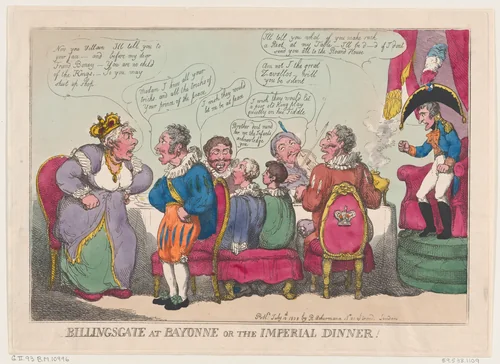 Billingsgate at Bayonne, or The Imperial Dinner! by Thomas Rowlandson, print, 1808