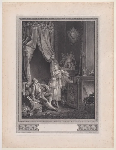La Carquois Épuisé (The Empty Quiver) by Pierre-Antoine Baudouin, print, 1775