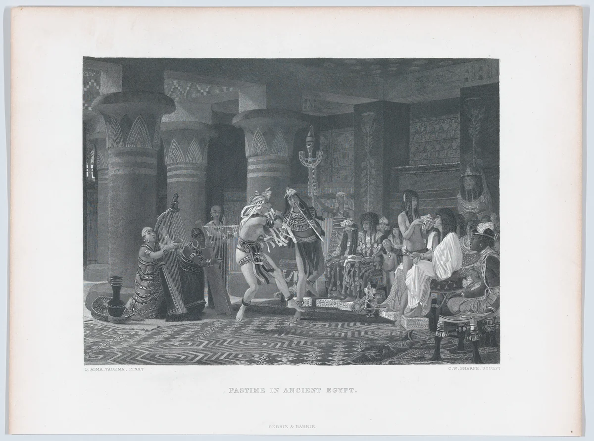 Pastime in Ancient Egypt by Charles William Sharpe, print, 1876