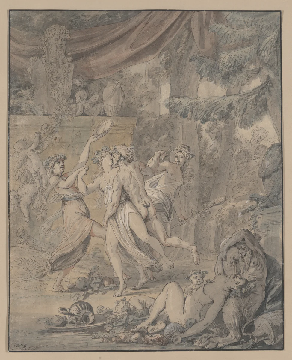 Bacchanale by Jean Michel Moreau le Jeune, drawing, 1767