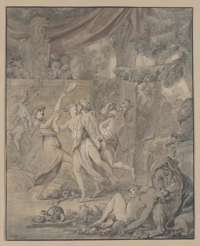 Bacchanale by Jean Michel Moreau le Jeune, drawing, 1767