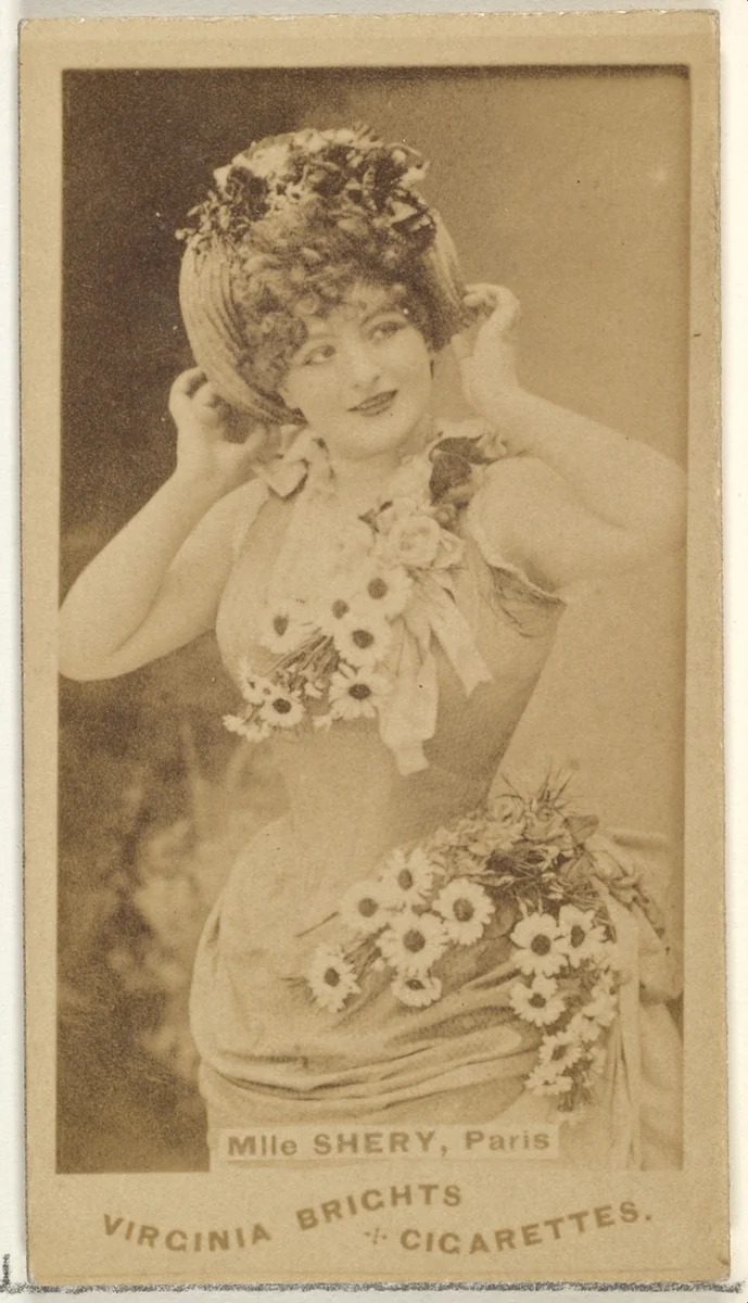 Mlle. Shery, Paris, from the Actors and Actresses series (N45, Type 1) for Virginia Brights Cigarettes by Allen & Ginter, photograph, 1885-1891