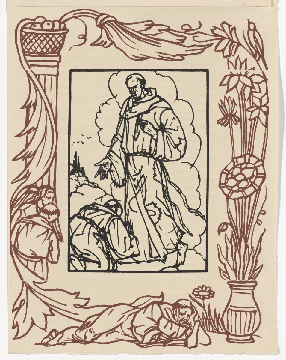 Plate (page 395) from Les Petites Fleurs de St. François (The Little Flowers of St. Francis) by Émile Bernard, illustrated book, 1928