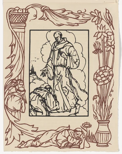 Plate (page 395) from Les Petites Fleurs de St. François (The Little Flowers of St. Francis) by Émile Bernard, illustrated book, 1928