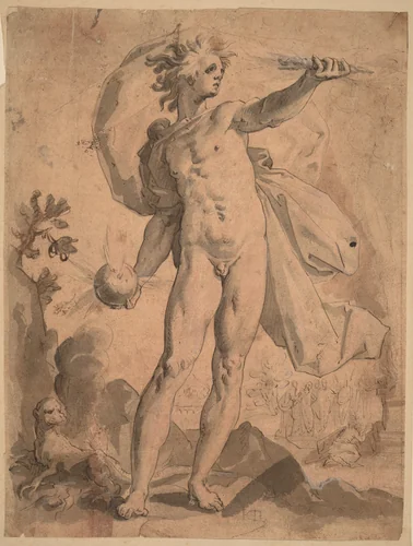 Ignis by Hendrick Goltzius, drawing, 1581-1591