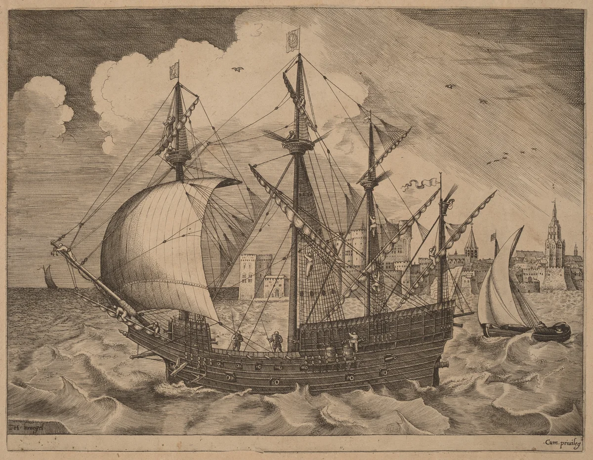 Armed Four-Master Putting Out to Sea by Frans Huys
Pieter Bruegel the Elder
Hieronymus Cock, print, 1565