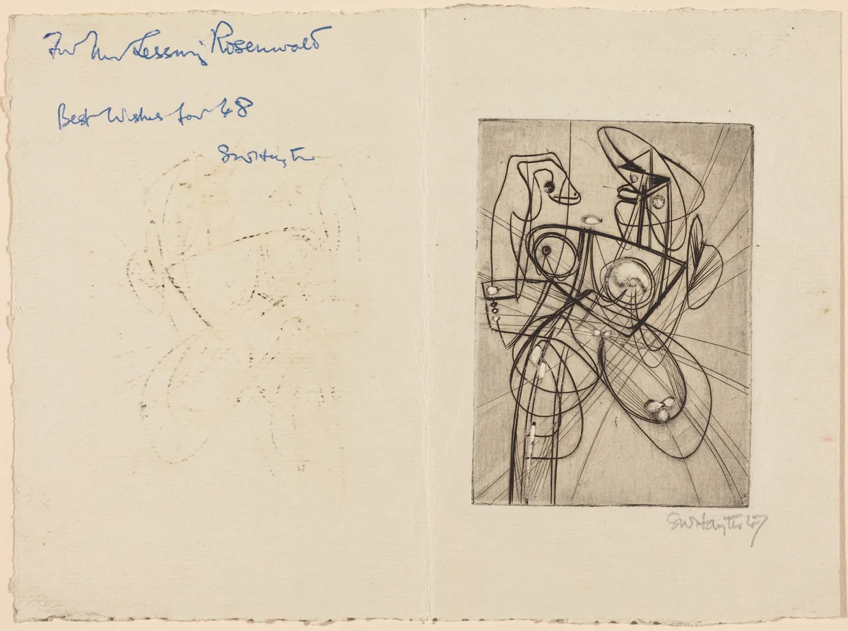 Greeting Card by Stanley William Hayter, print, 1947-1948
