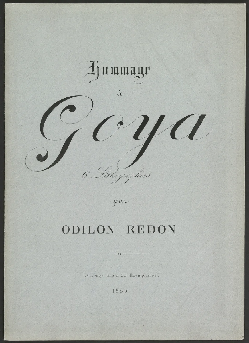 Homage to Goya (Hommage à Goya) by Odilon Redon, print, 1885