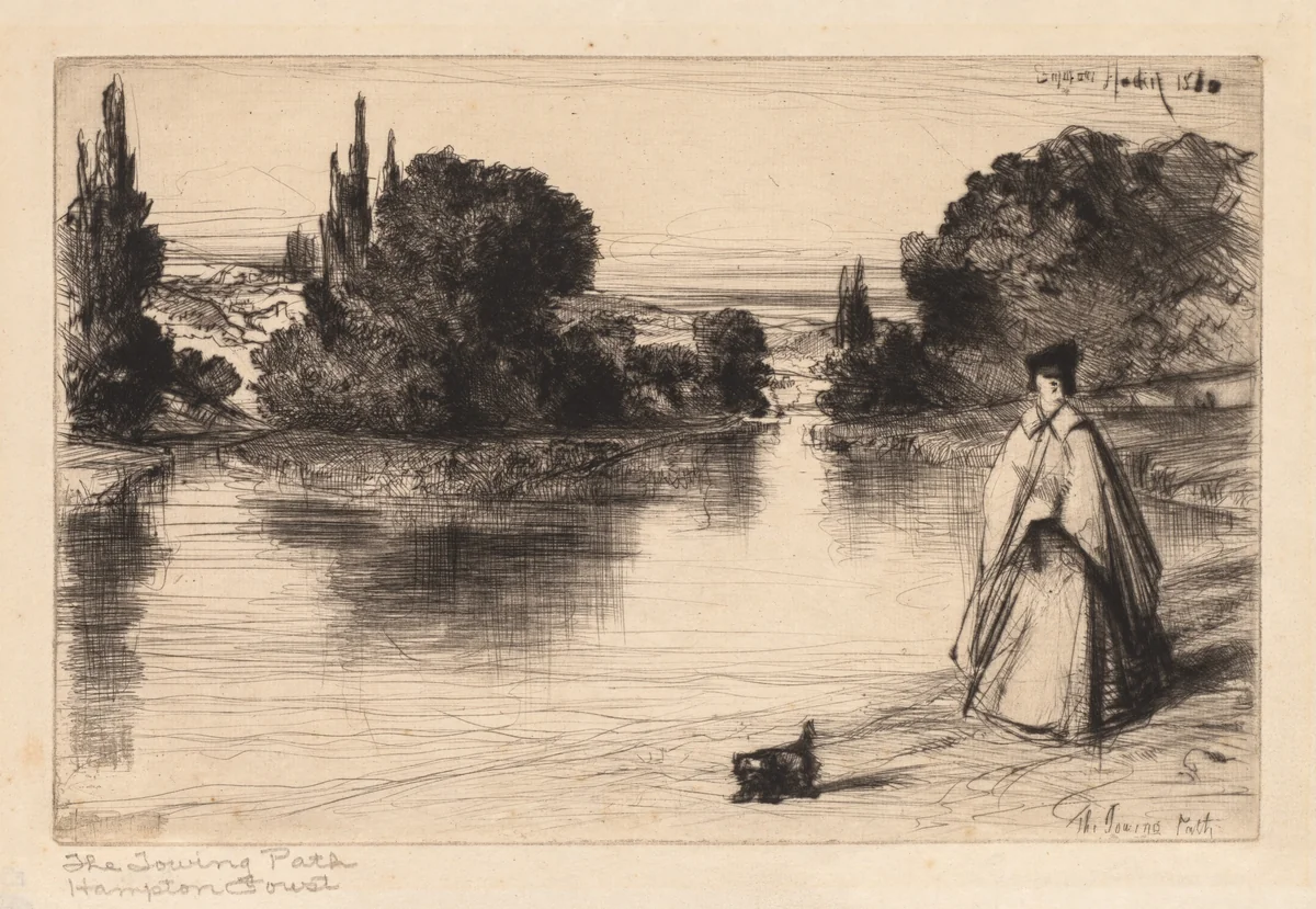 The Towing Path by Francis Seymour-Haden, print, 1864