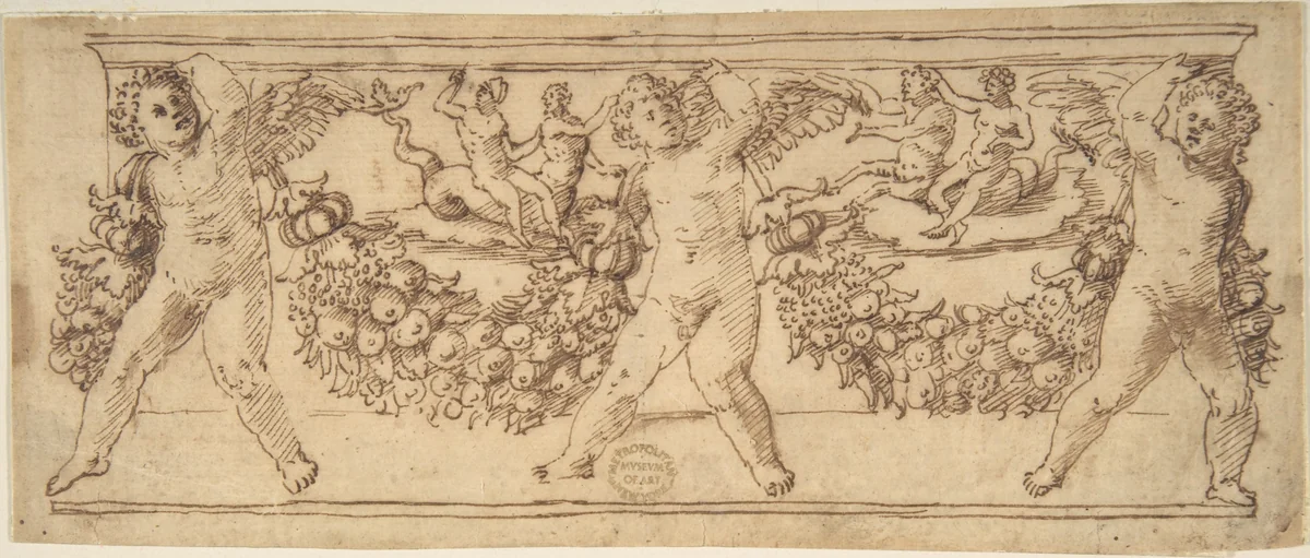 Sarcophagus by anonymous, drawing, 1500-1600