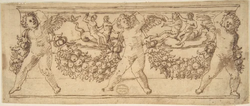 Sarcophagus by anonymous, drawing, 1500-1600
