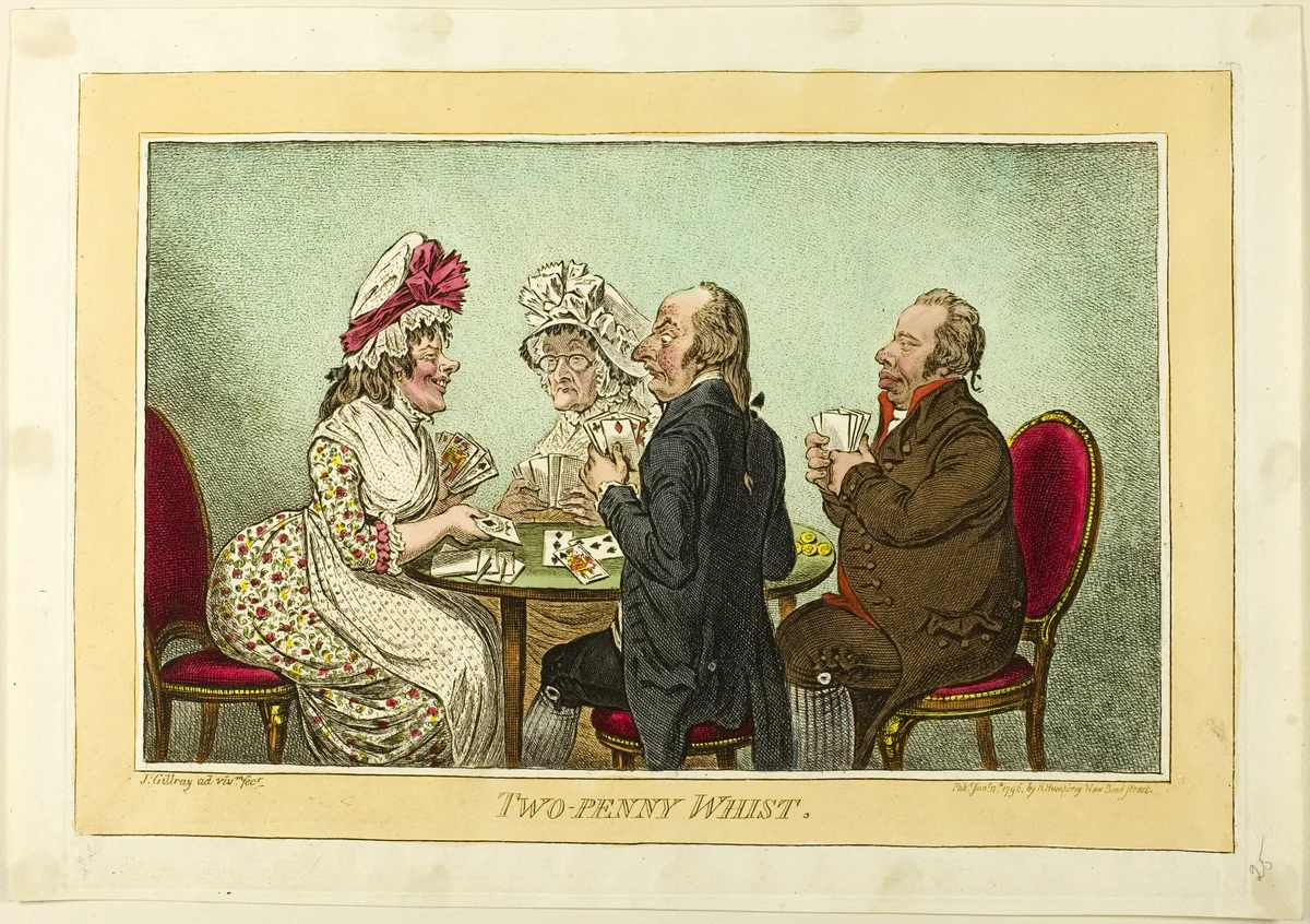 Two-Penny Whist by James Gillray, print, 1796