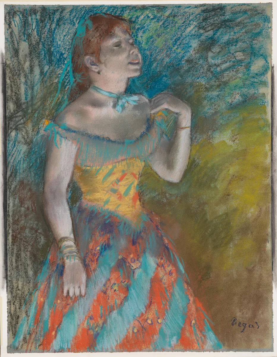 The Singer in Green by Edgar Degas, drawing, 1879-1889