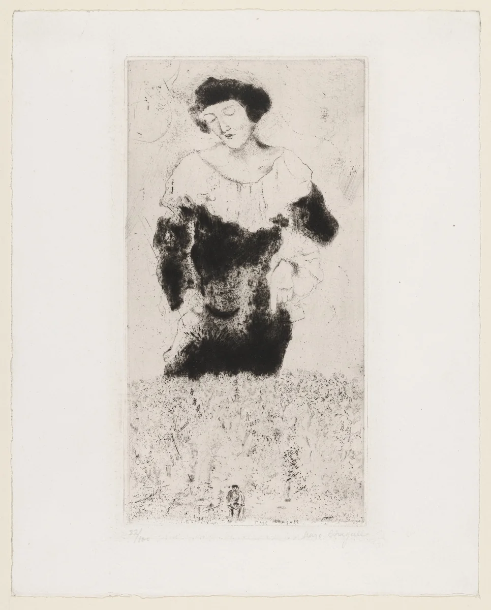 The Artist's Wife by Marc Chagall, print, 1925