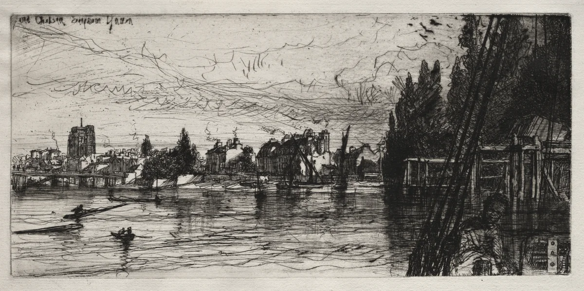 Old Chelsea Church by Francis Seymour-Haden, print, 1865