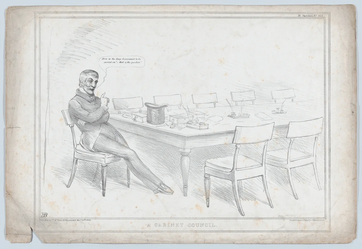 A Cabinet Council by John Doyle, print, 1834