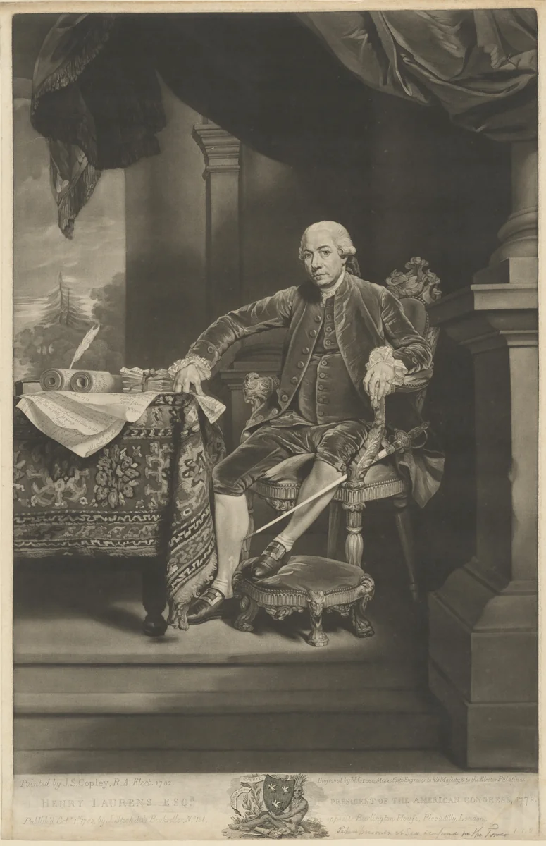 Henry Laurens by Valentine Green
John Singleton Copley, print, 1782