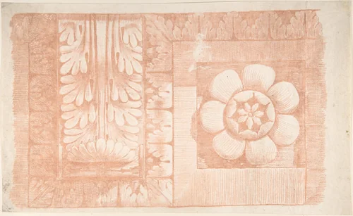 Classical Molding with Floral Elements by Thomas Hardwick, drawing, 1776-1779
