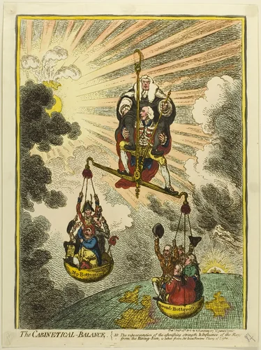 The Cabinetical-Balance by James Gillray, print, 1806