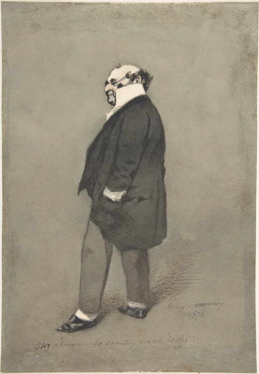 The Society Man (Monsieur Joseph Prudhomme) by Henry Bonaventure Monnier, drawing, 1874