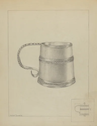 Silver Mug by Hester Duany, index of american design, 1936