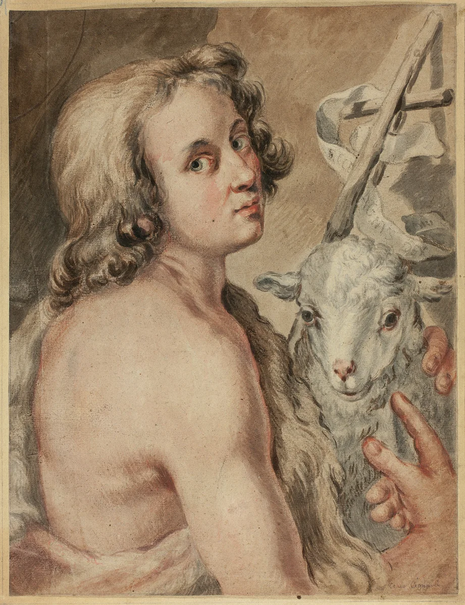Saint John the Baptist with Lamb by Carlo Cignani, painting, 1648-1719