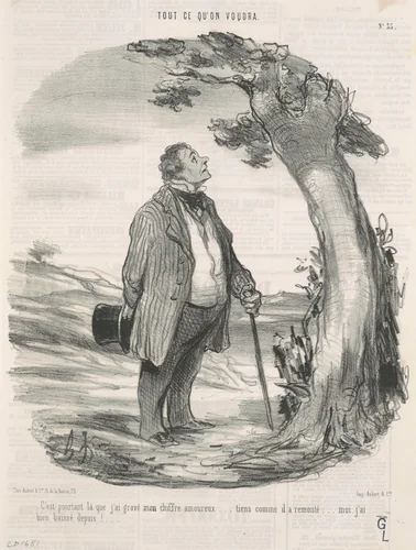 C'est pourtant la que j'ai gravé mon chiffre ... by Honoré Daumier, print, 1849