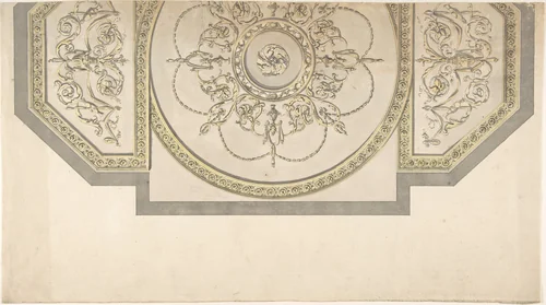 Design for the Gallery ceiling, Richmond House, Whitehall, London by Sir William Chambers, drawing, 1760