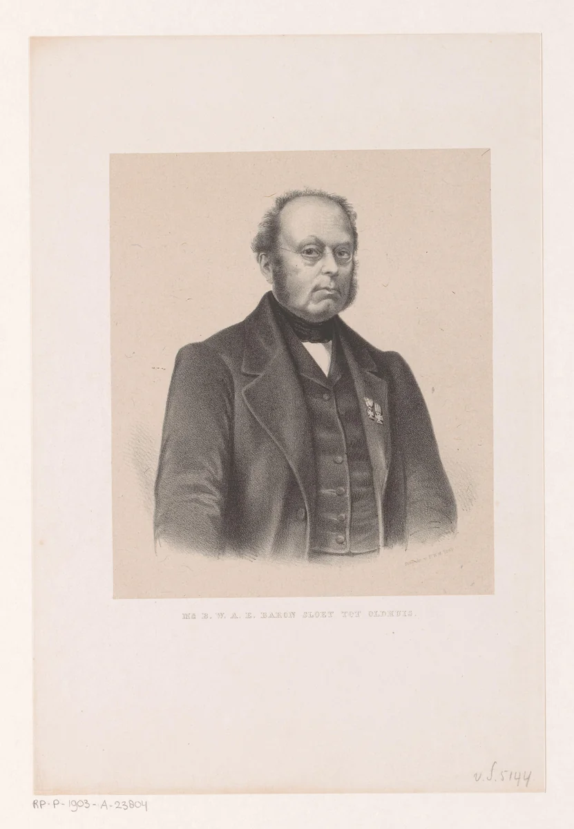 Portret van Bartholomeus Sloet tot Oldhuis by anonymous, print, 1836-1903