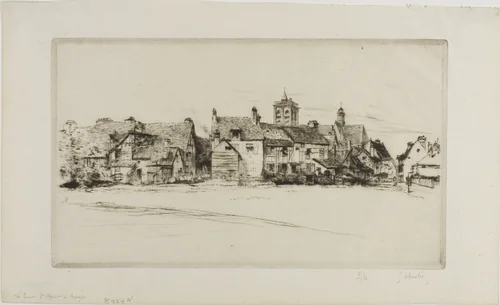 The Tower of St. Nizier, Troyes by Gustave Leheutre, print, 1907