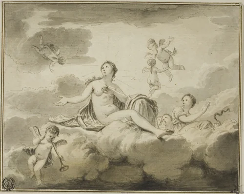 Ceiling Design: Truth Triumphant, with Prudence and Other by Unknown Artist, drawing, 1761-1814