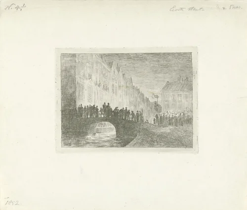 Serenade by Cornelis van der Griendt, print, 1852