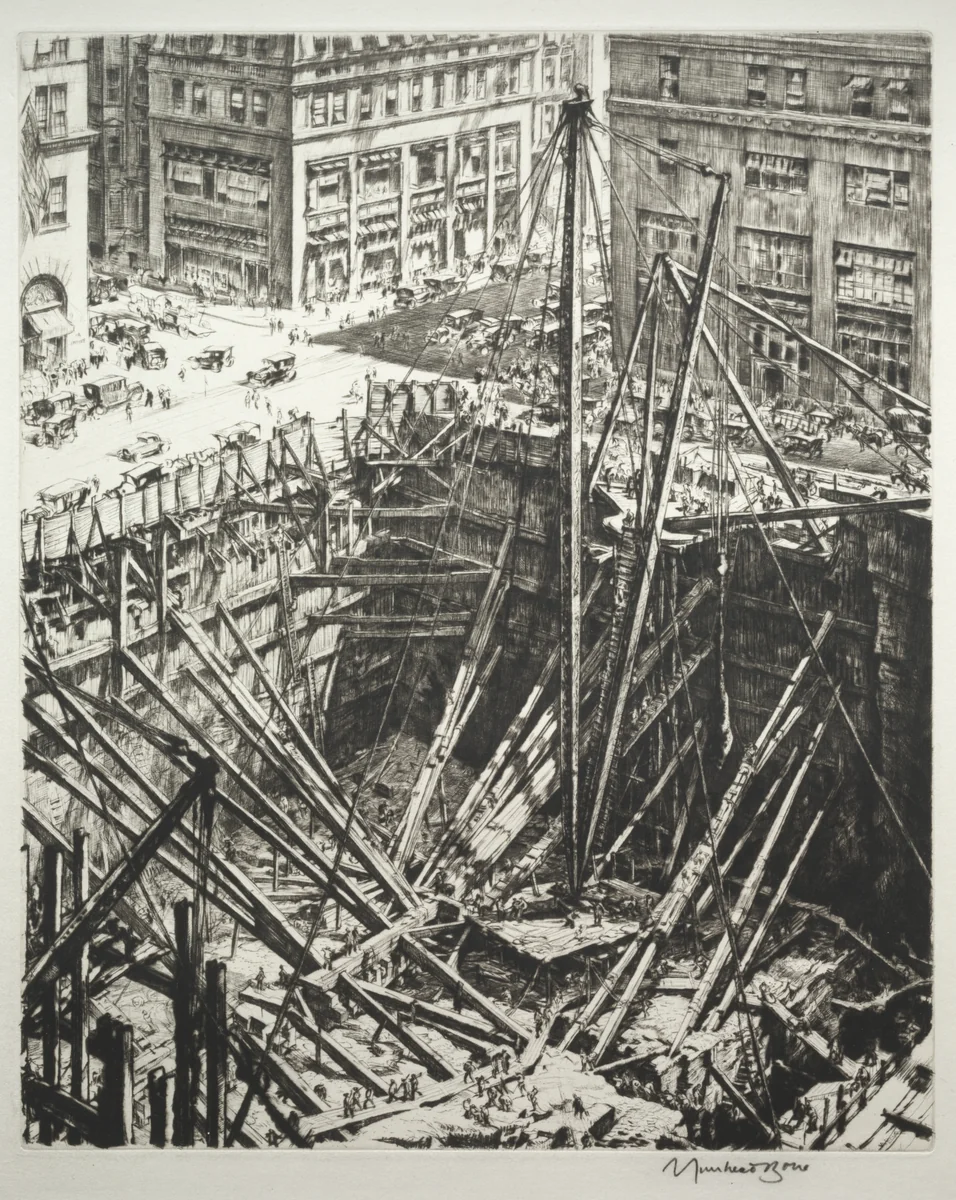 Manhattan Excavation by Muirhead Bone, print