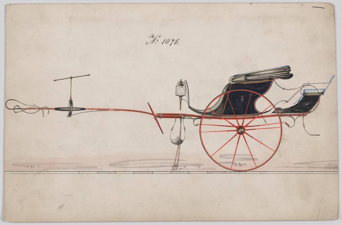 Curricle # 1076 by Brewster & Co., drawing, 1870-1874