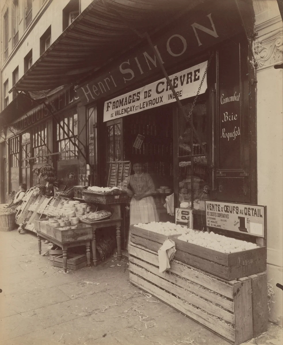 Boutique Fromage. 13 rue de la Cossonnerie by Eugène Atget, photograph, 1911