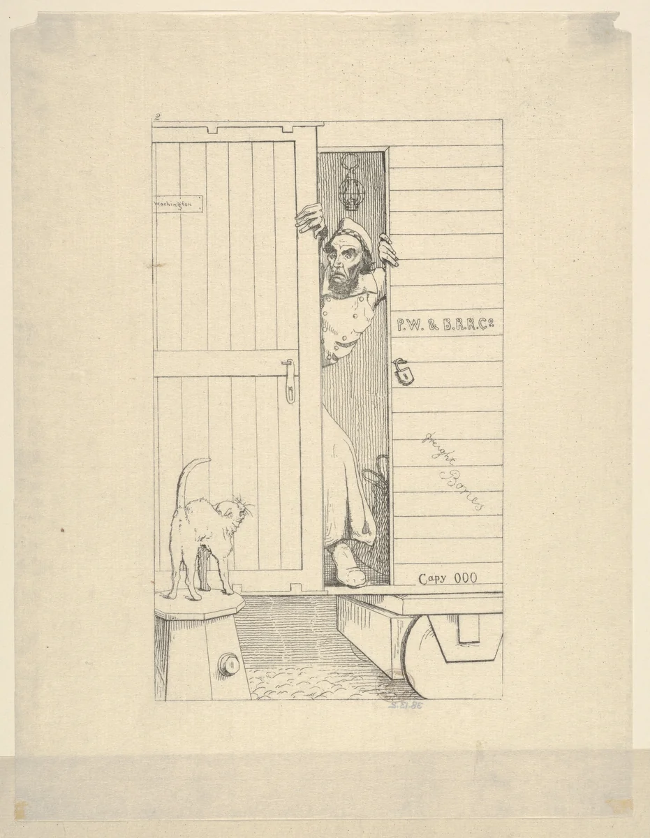 Passage Through Baltimore (from Confederate War Etchings) by Adalbert John Volck, print, 1861-1863