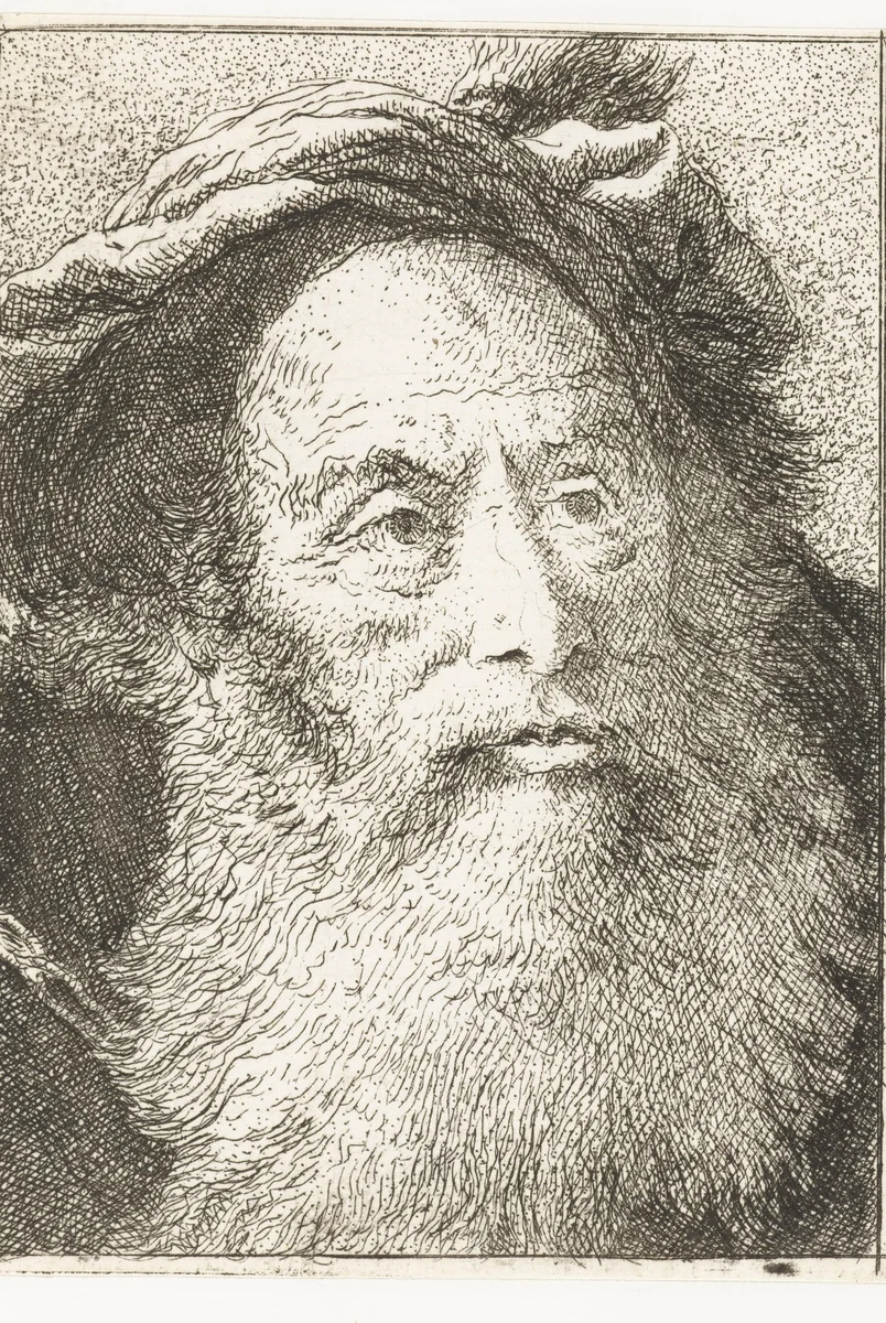 Man met baard by Giovanni Domenico Tiepolo, print, 1771-1774