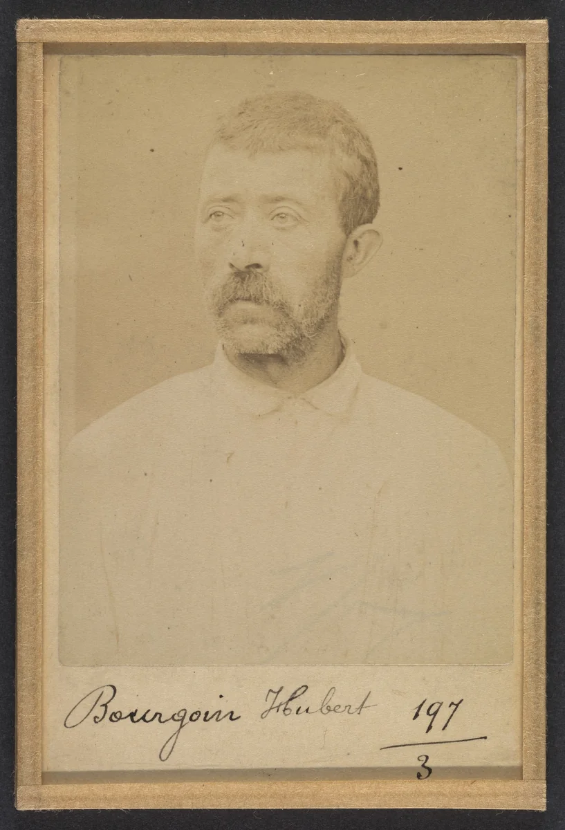 Bourguoin. Hubert, Jules. 51 ans, né le 17/8/42 à Jelles (Seine & Marne). Maçon. Anarchiste. 2/7/94. by Alphonse Bertillon, photograph, 1894