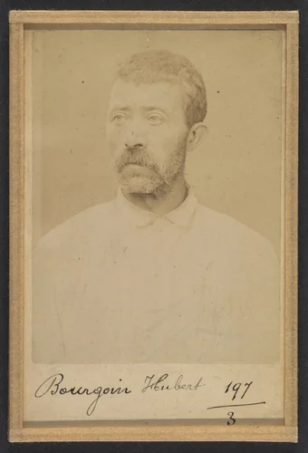 Bourguoin. Hubert, Jules. 51 ans, né le 17/8/42 à Jelles (Seine & Marne). Maçon. Anarchiste. 2/7/94. by Alphonse Bertillon, photograph, 1894