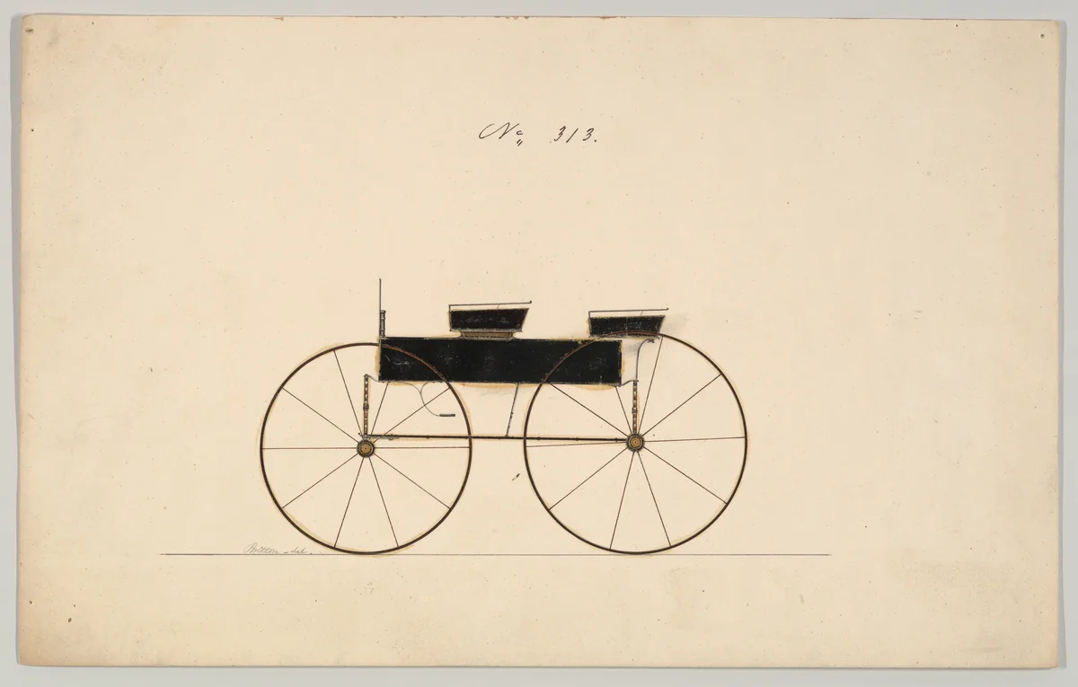 Wagon #313 by Brewster & Co., drawing, 1860-1870
